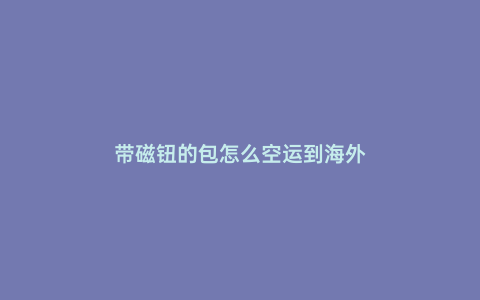 帶磁鈕的包怎么空運到海外